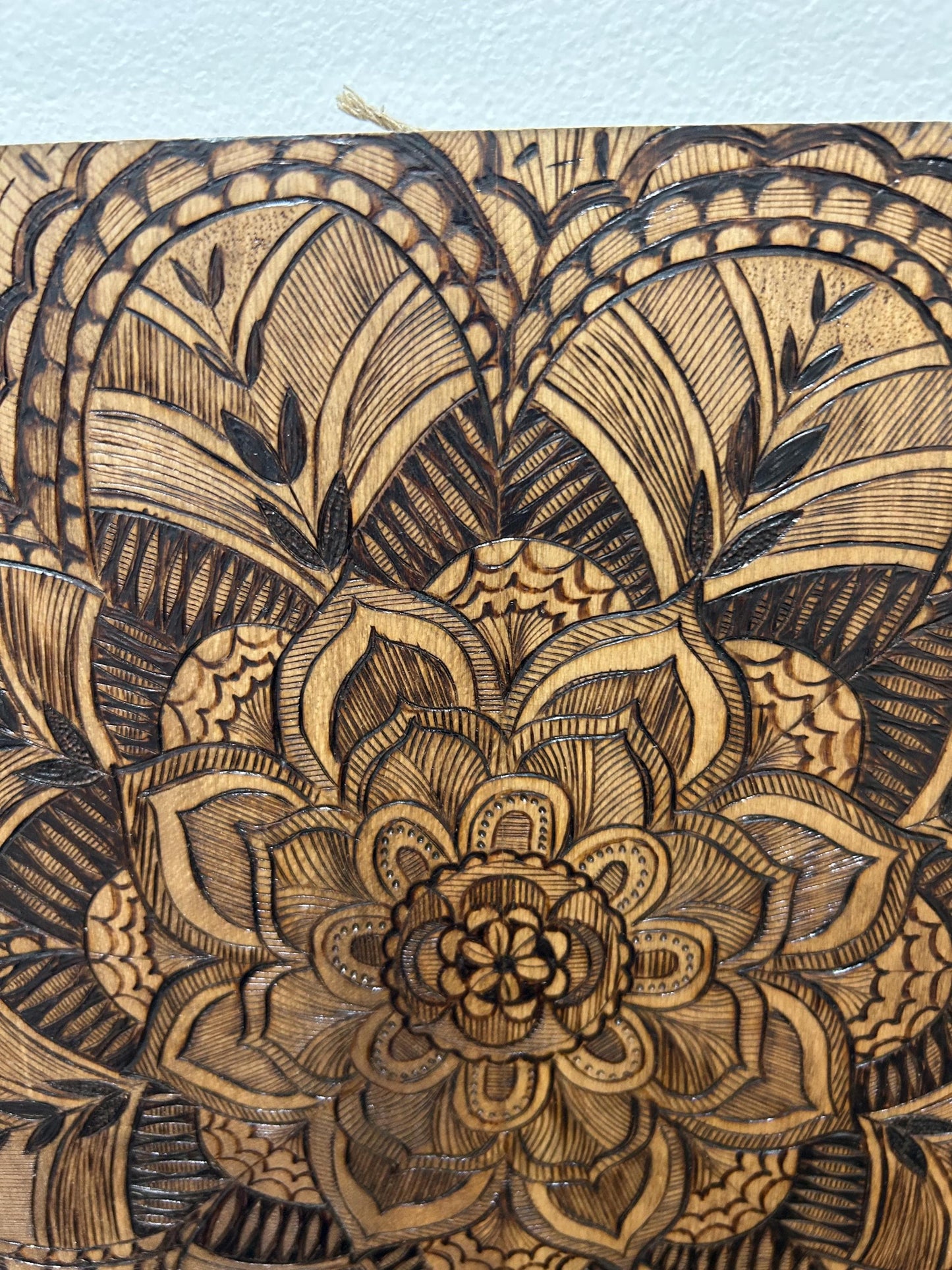 Intricate Mandala Wood Pyrography Fine Art Decor - Basswood Handmade Home Decor