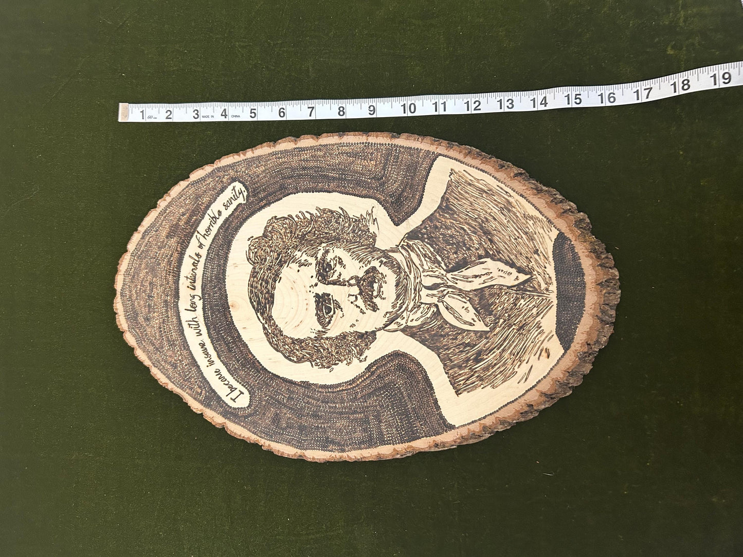 Edgar Allan Poe Wood-burned Portrait Art, Dreamy, Interesting Wall Decor, Poetry lovers delight