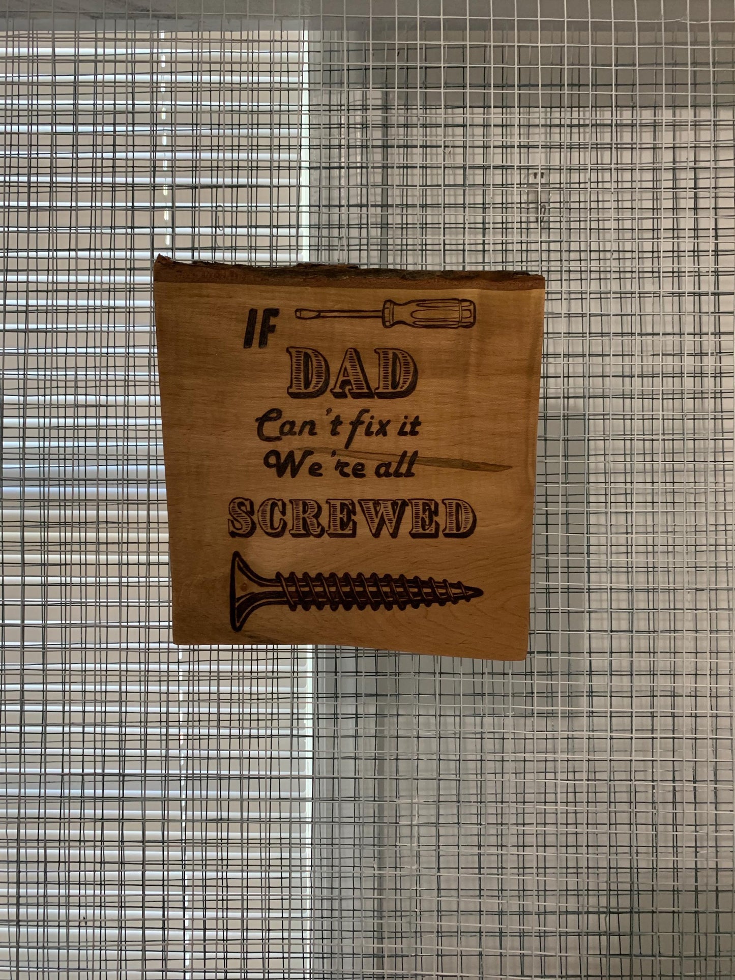 Funny Gifts For Dad, Hand-made pyrography Wood Sign