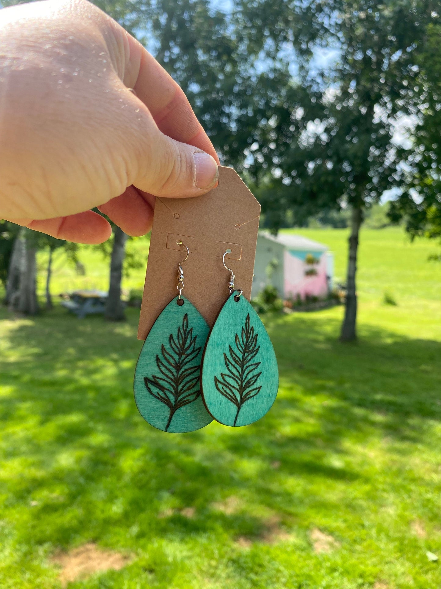 Rustic Charm: Handcrafted Wooden Pyrography Leaf Earrings | Nature-inspired Jewelry | Gift for Her