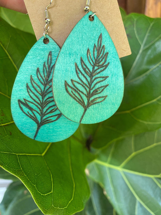 Rustic Charm: Handcrafted Wooden Pyrography Leaf Earrings | Nature-inspired Jewelry | Gift for Her