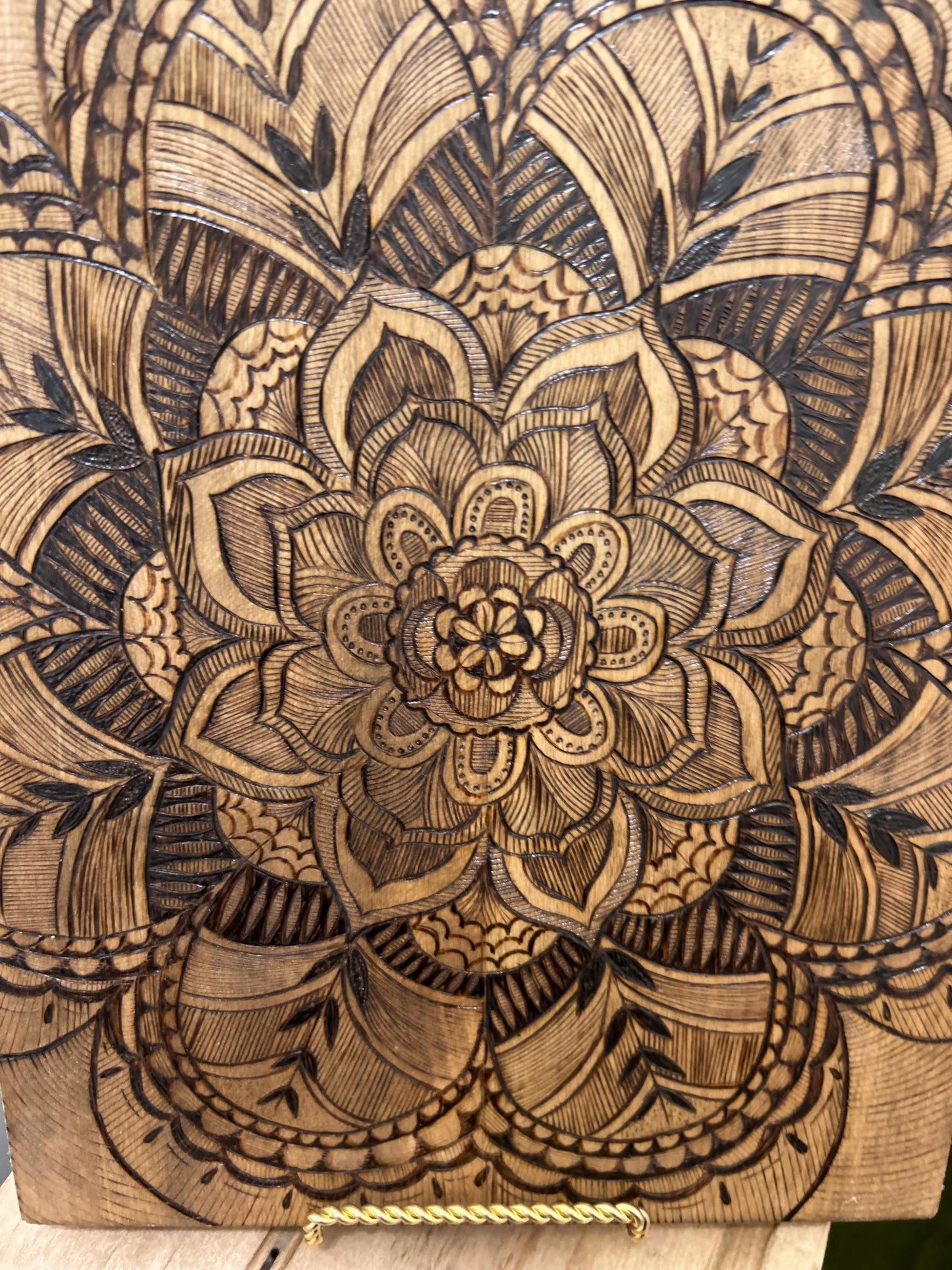 Intricate Mandala Wood Pyrography Fine Art Decor - Basswood Handmade Home Decor