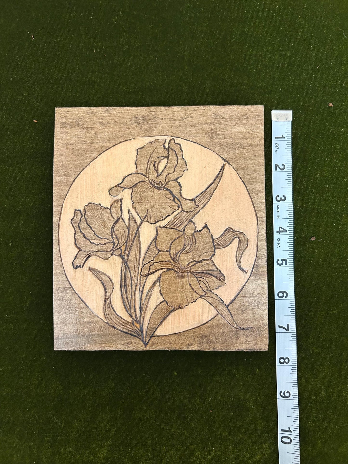 Pyrography Floral Wall Art: Woodburned Lilies on Maple