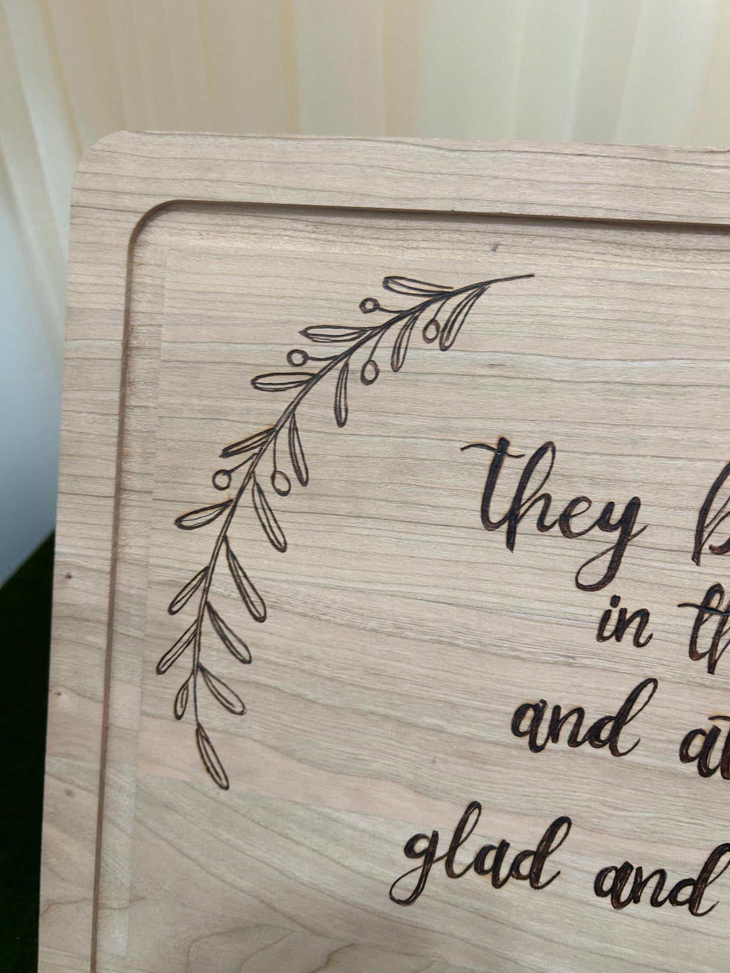 Acts 4:26 Bibical Bible Verse Woodburned Charcuterie Cutting Board, Cherry Wood, Large Serving Board, Kitchen, Gifts for mom, Bible inspired