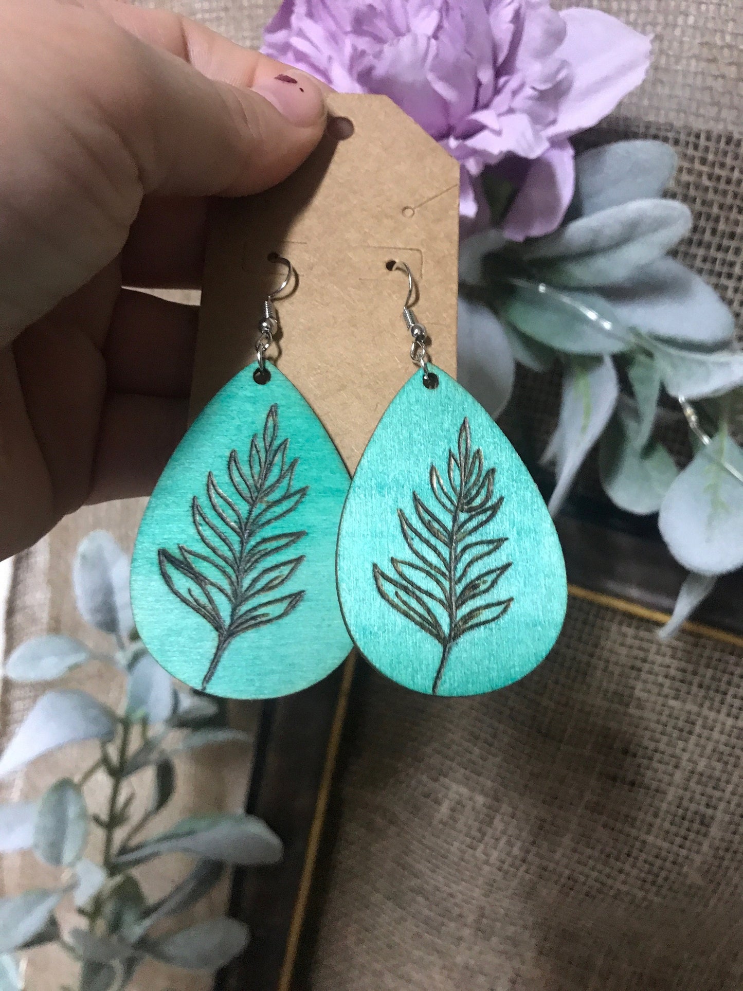 Rustic Charm: Handcrafted Wooden Pyrography Leaf Earrings | Nature-inspired Jewelry | Gift for Her