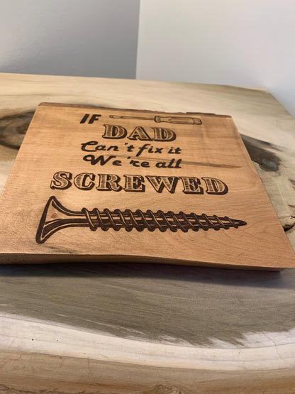 Funny Gifts For Dad, Hand-made pyrography Wood Sign