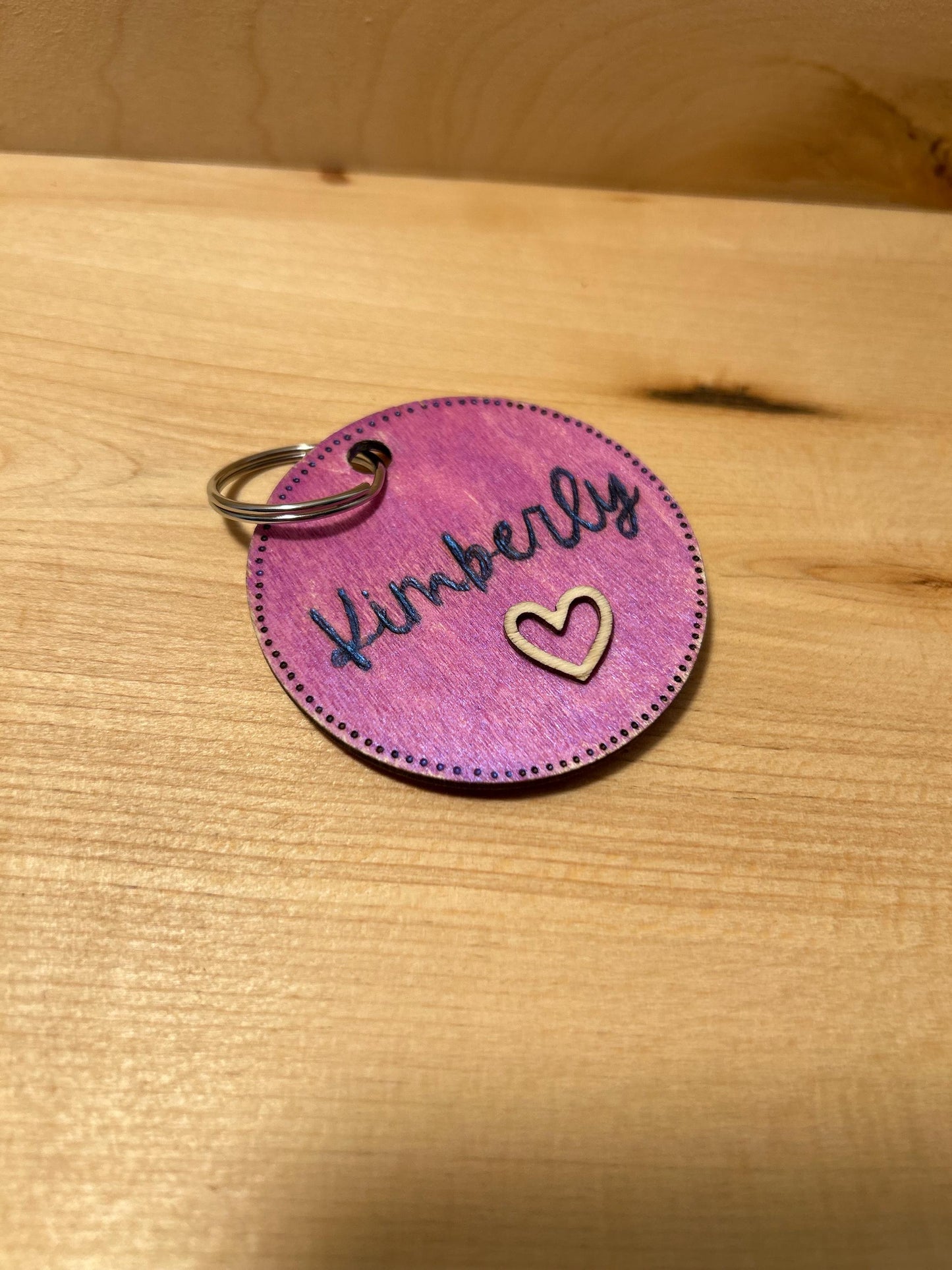 Customizable Hand-made wood burned & painted heart keychains, bridesmaid gifts, gifts for her.