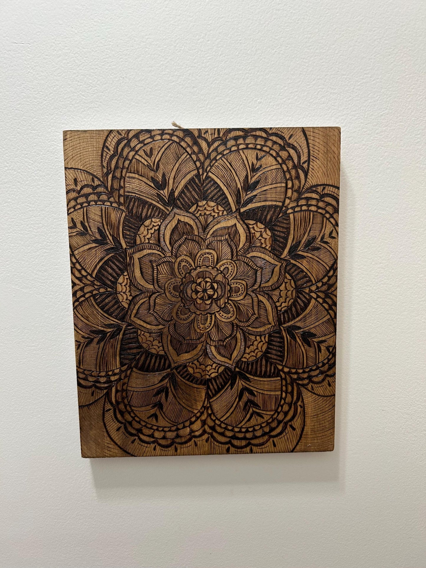 Intricate Mandala Wood Pyrography Fine Art Decor - Basswood Handmade Home Decor