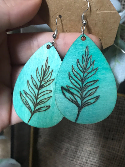 Rustic Charm: Handcrafted Wooden Pyrography Leaf Earrings | Nature-inspired Jewelry | Gift for Her