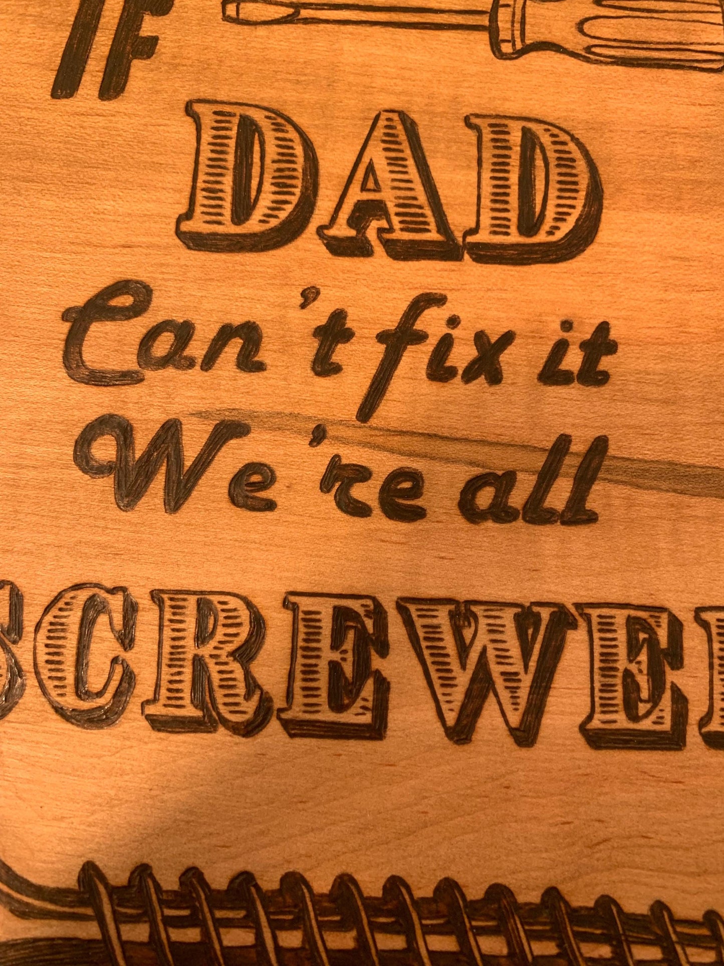 Funny Gifts For Dad, Hand-made pyrography Wood Sign