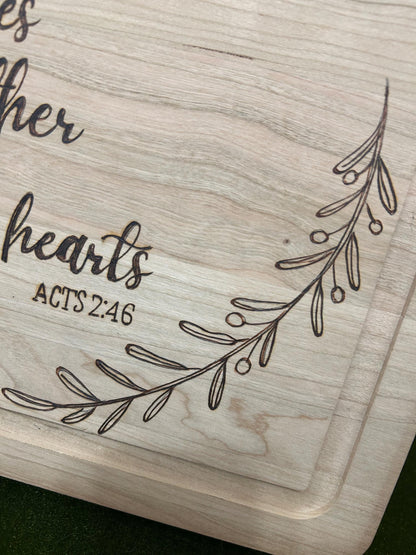 Acts 4:26 Bibical Bible Verse Woodburned Charcuterie Cutting Board, Cherry Wood, Large Serving Board, Kitchen, Gifts for mom, Bible inspired
