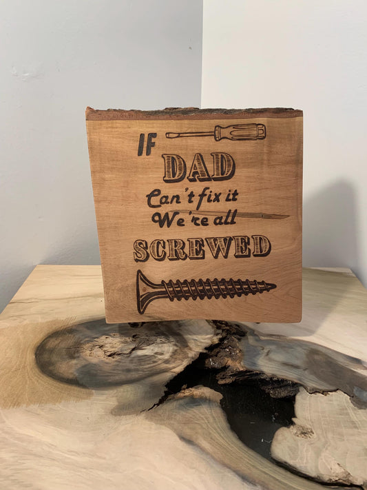 Funny Gifts For Dad, Hand-made pyrography Wood Sign