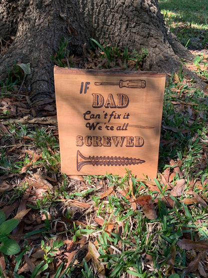 Funny Gifts For Dad, Hand-made pyrography Wood Sign